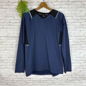 Spyder Blue and Black Stretch Long Sleeve Tee